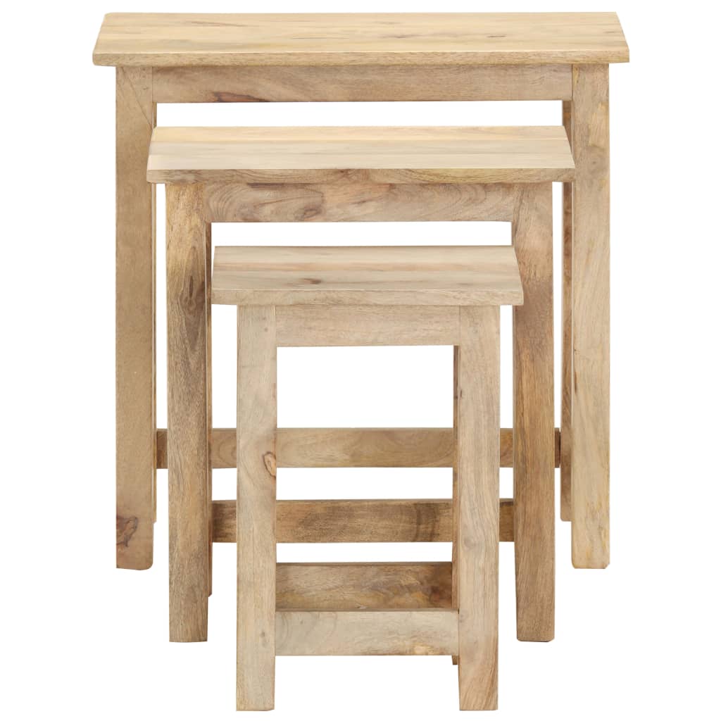 3-delige Tafeltjesset massief mangohout is nu te koop bij PeponiXL, paradijselijk wonen!