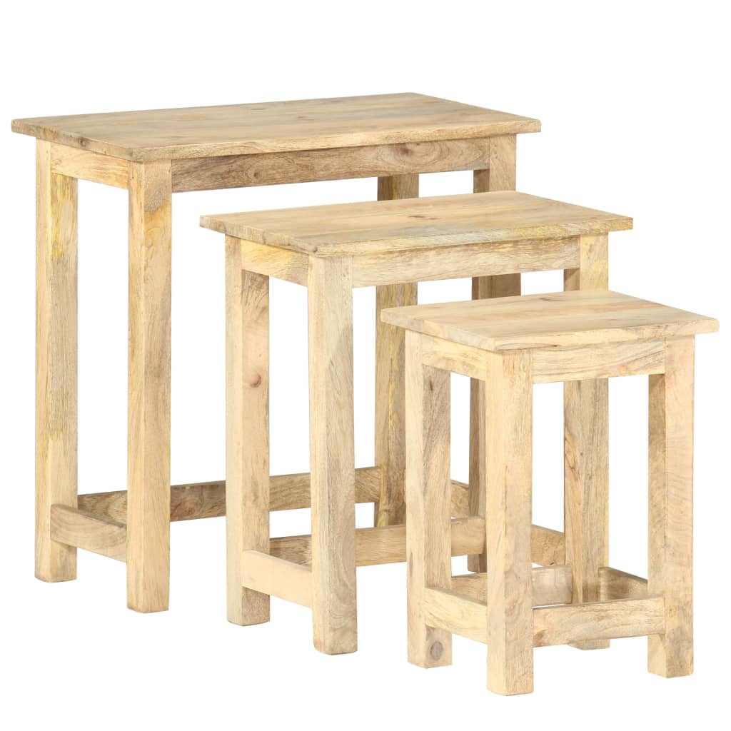 3-delige Tafeltjesset massief mangohout is nu te koop bij PeponiXL, paradijselijk wonen!