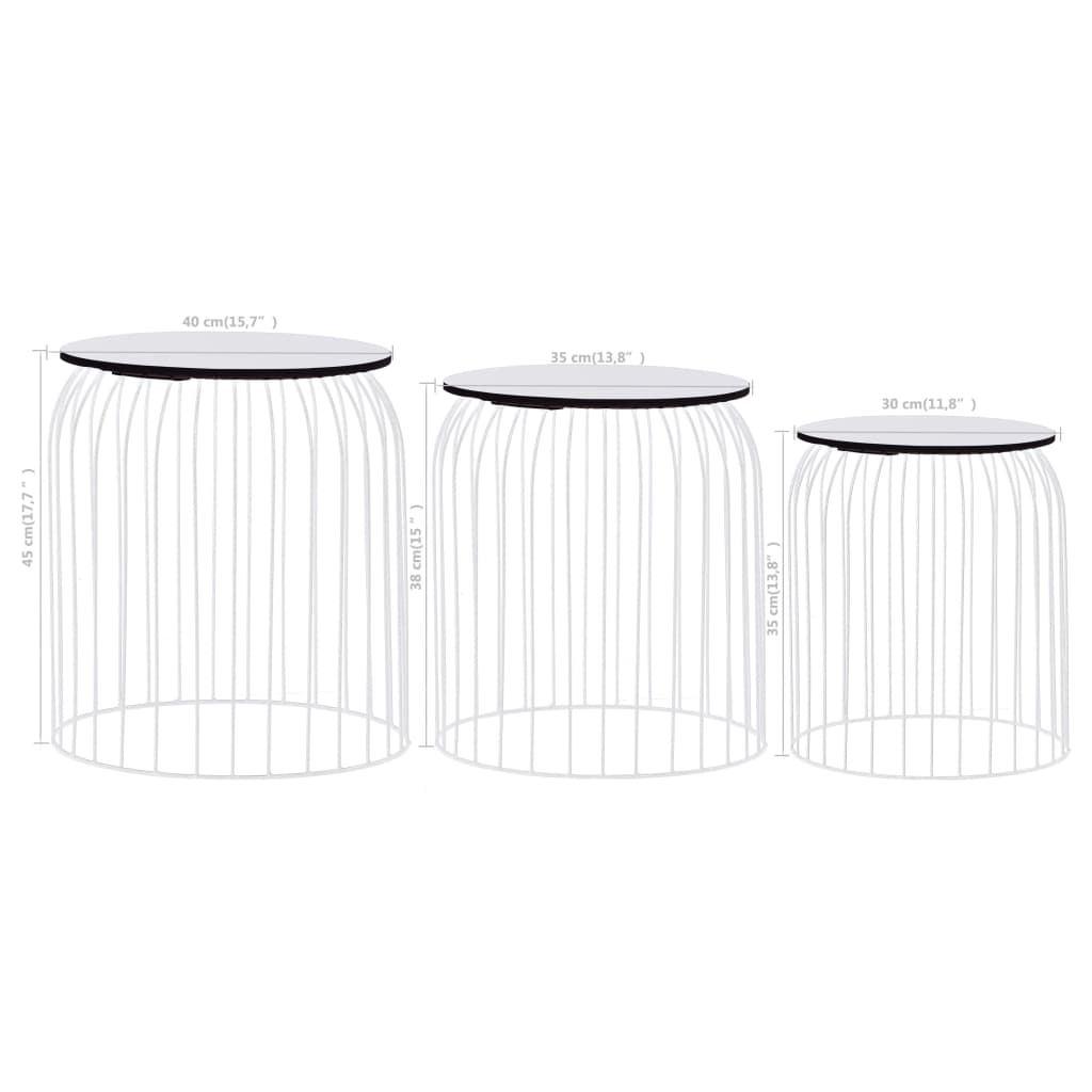 Salontafels 3 st wit is nu te koop bij PeponiXL, paradijselijk wonen!
