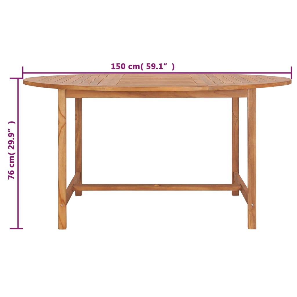 Tuintafel 150x76 cm massief teakhout is nu te koop bij PeponiXL, paradijselijk wonen!