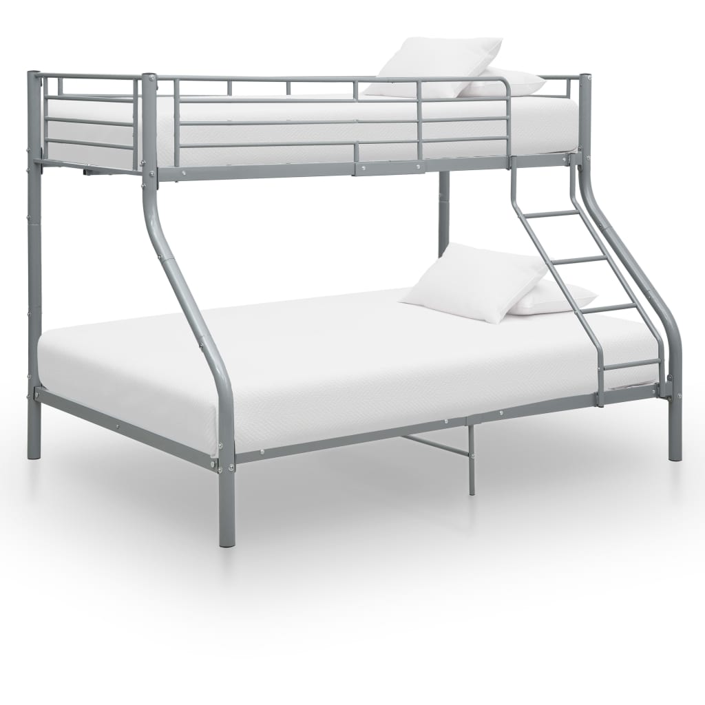 Stapelbedframe metaal grijs 140x200 cm/90x200 cm is nu te koop bij PeponiXL, paradijselijk wonen!