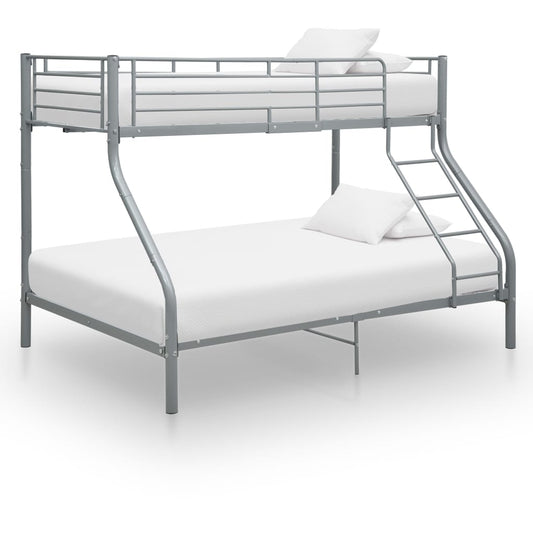 Stapelbedframe metaal grijs 140x200 cm/90x200 cm is nu te koop bij PeponiXL, paradijselijk wonen!