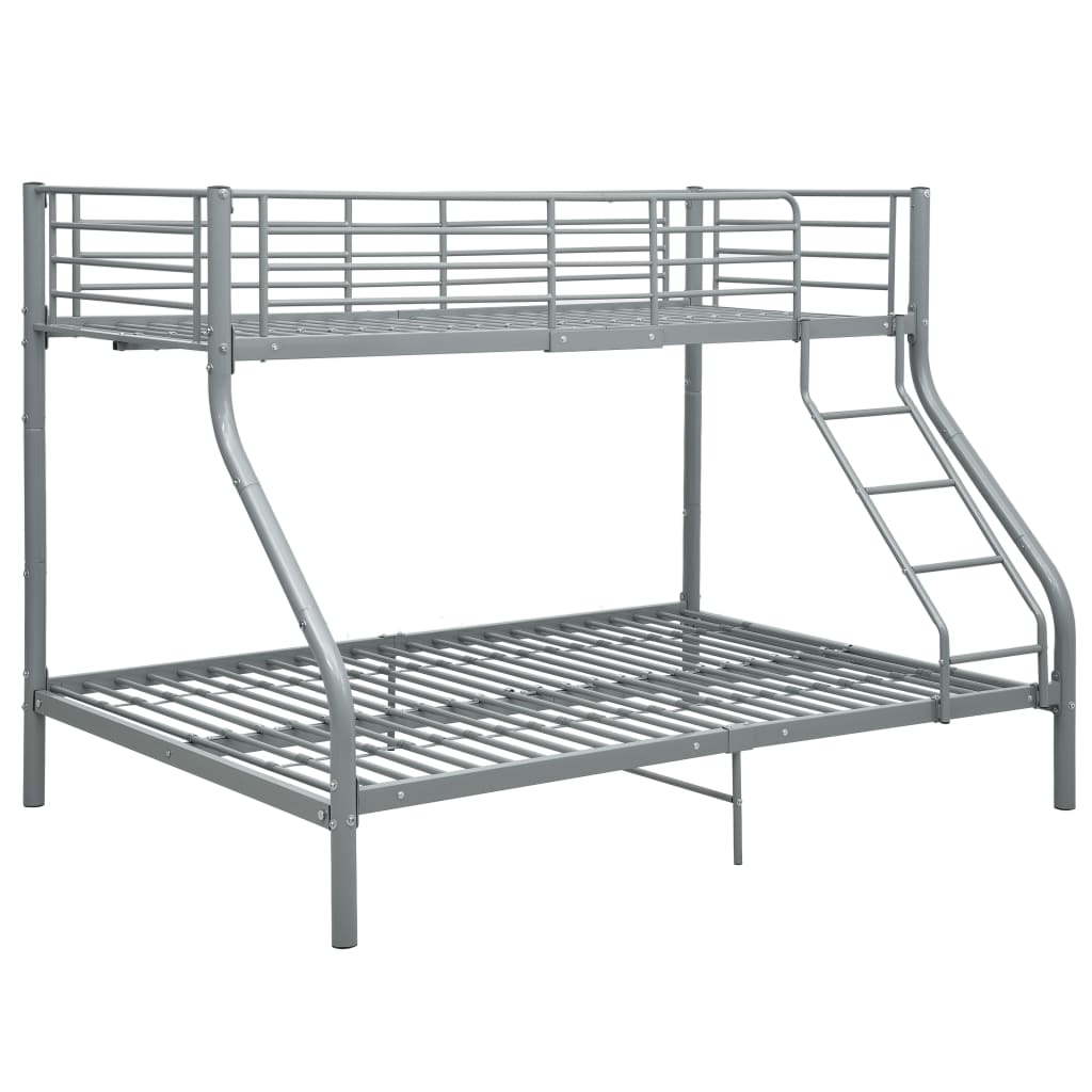 Stapelbedframe metaal grijs 140x200 cm/90x200 cm is nu te koop bij PeponiXL, paradijselijk wonen!