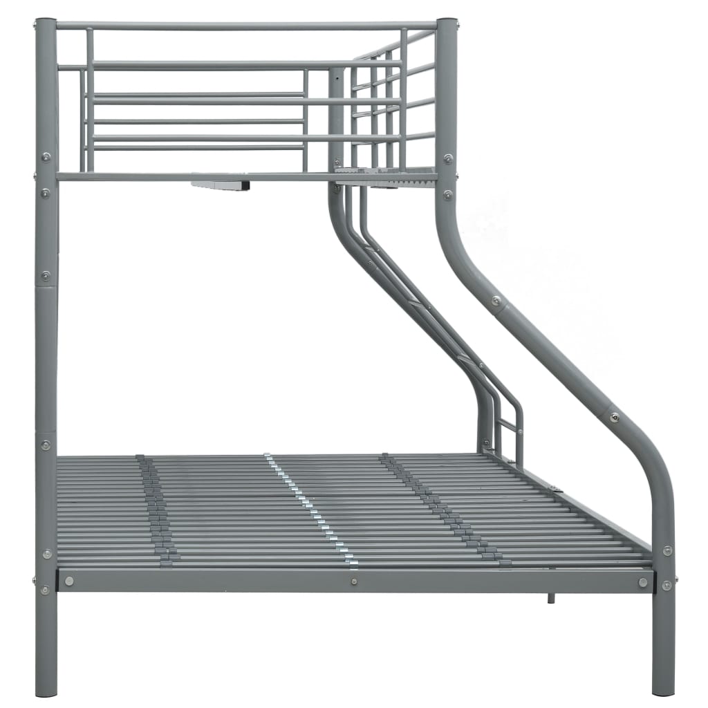Stapelbedframe metaal grijs 140x200 cm/90x200 cm is nu te koop bij PeponiXL, paradijselijk wonen!