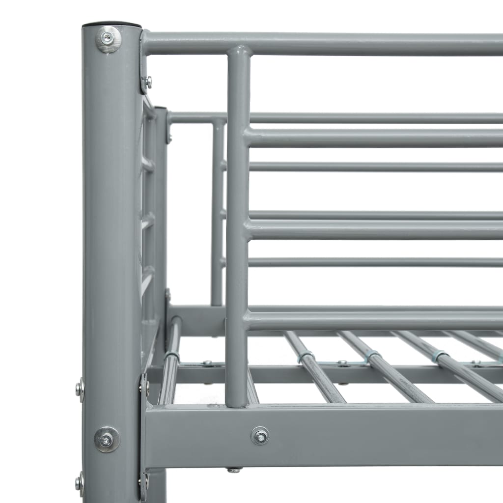 Stapelbedframe metaal grijs 140x200 cm/90x200 cm is nu te koop bij PeponiXL, paradijselijk wonen!