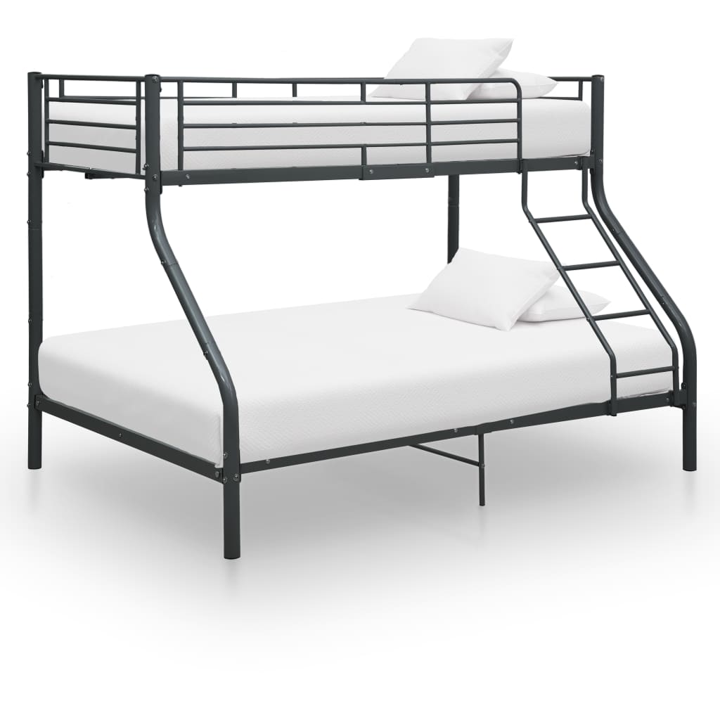 Stapelbedframe metaal zwart 140x200 cm/90x200 cm is nu te koop bij PeponiXL, paradijselijk wonen!