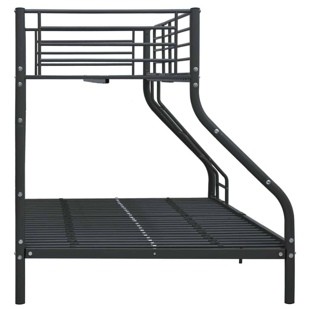 Stapelbedframe metaal zwart 140x200 cm/90x200 cm is nu te koop bij PeponiXL, paradijselijk wonen!