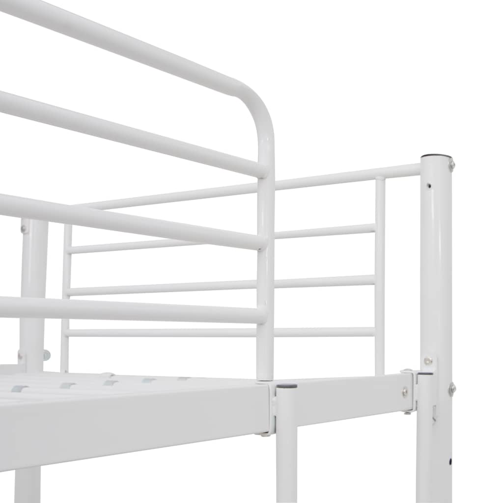 Stapelbedframe met tafel metaal wit 90x200 cm is nu te koop bij PeponiXL, paradijselijk wonen!