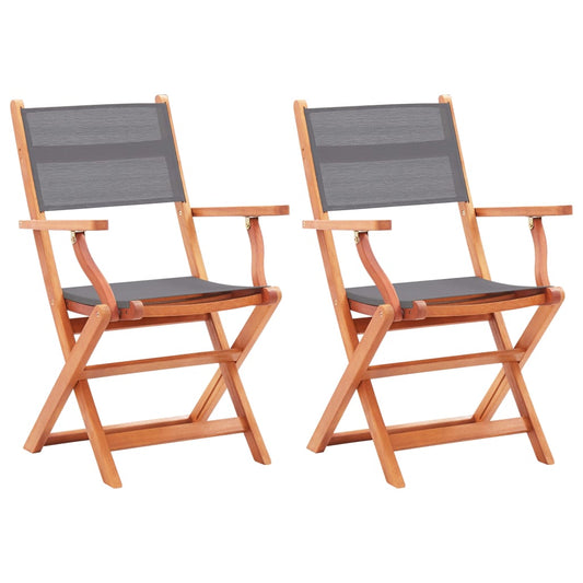 Tuinstoelen inklapbaar 2 st eucalyptushout en textileen grijs is nu te koop bij PeponiXL, paradijselijk wonen!