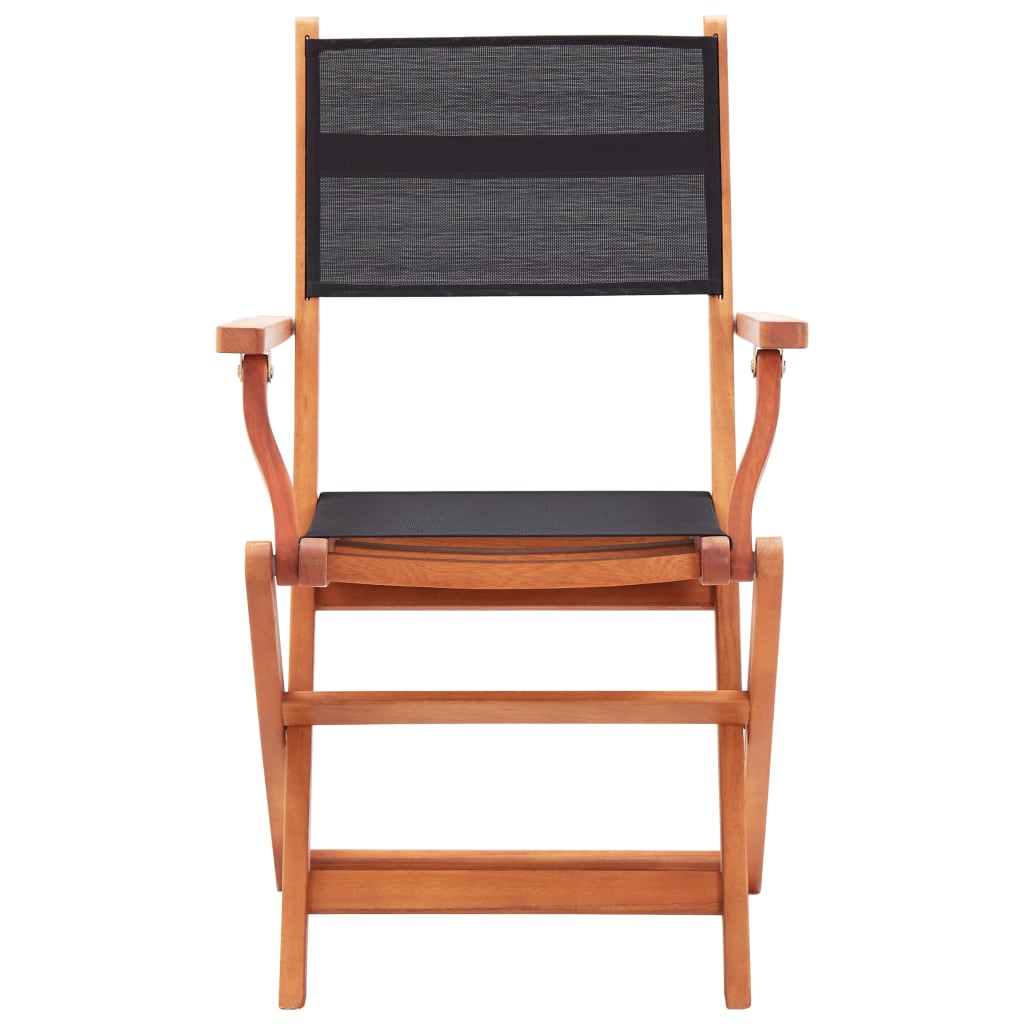 Tuinstoelen inklapbaar 4 st eucalyptushout en textileen zwart is nu te koop bij PeponiXL, paradijselijk wonen!