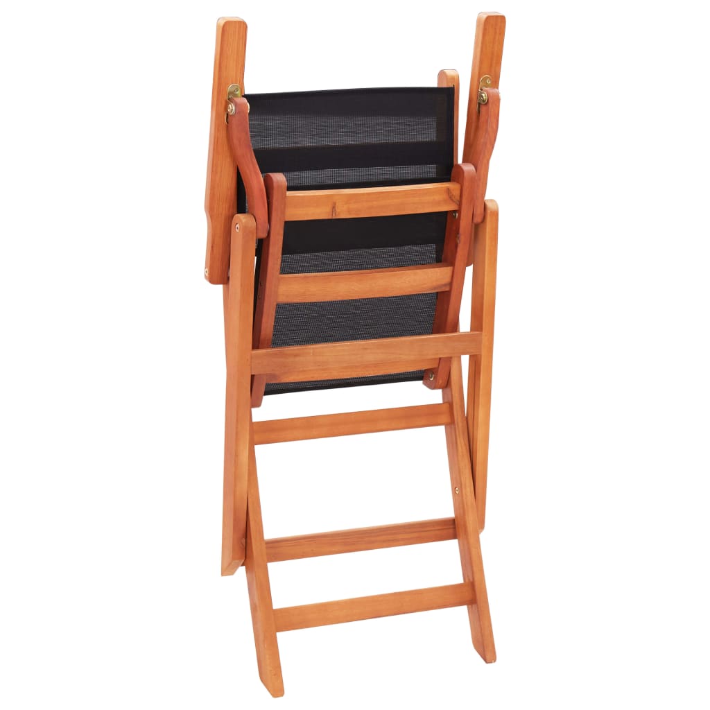 Tuinstoelen inklapbaar 4 st eucalyptushout en textileen zwart is nu te koop bij PeponiXL, paradijselijk wonen!