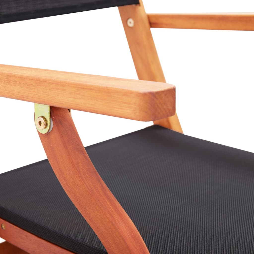 Tuinstoelen inklapbaar 4 st eucalyptushout en textileen zwart is nu te koop bij PeponiXL, paradijselijk wonen!