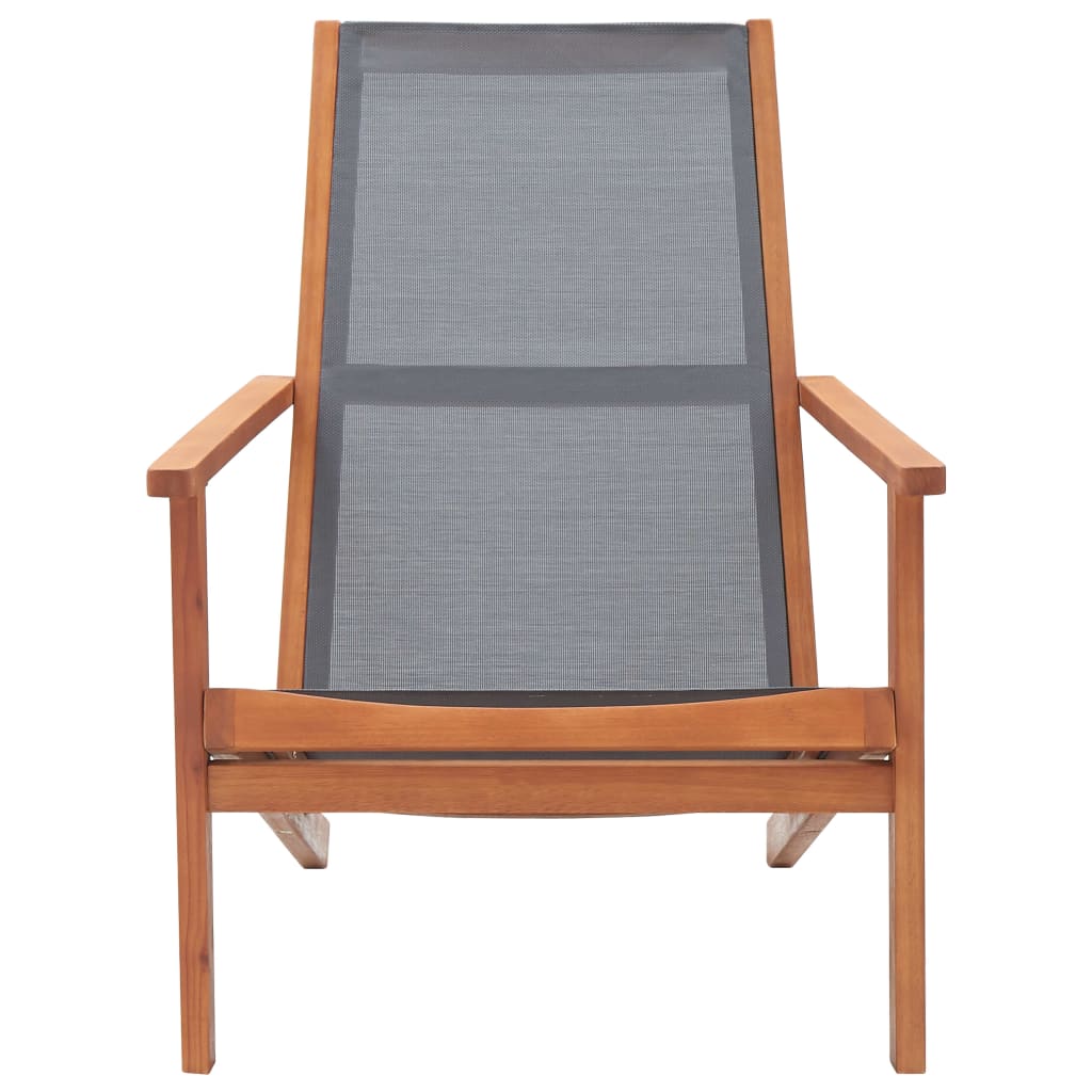 Loungestoel massief eucalyptushout en textileen grijs is nu te koop bij PeponiXL, paradijselijk wonen!