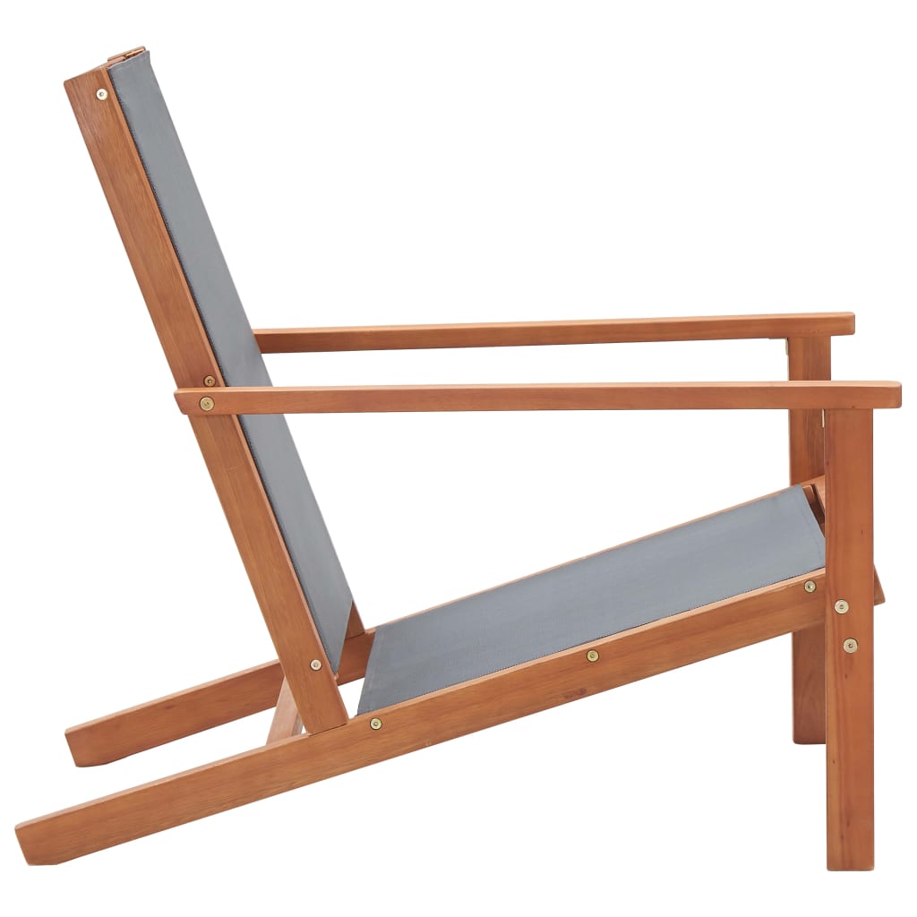 Loungestoel massief eucalyptushout en textileen grijs is nu te koop bij PeponiXL, paradijselijk wonen!