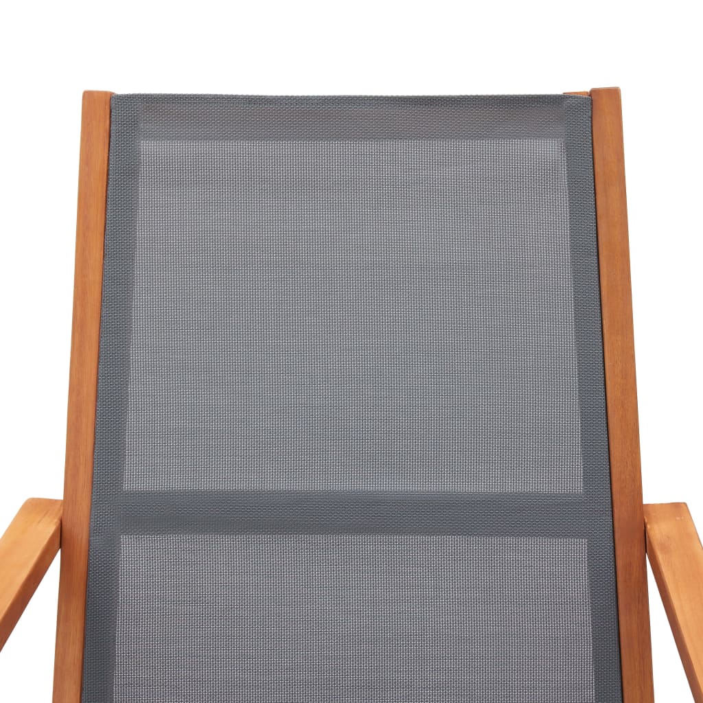 Loungestoel massief eucalyptushout en textileen grijs is nu te koop bij PeponiXL, paradijselijk wonen!