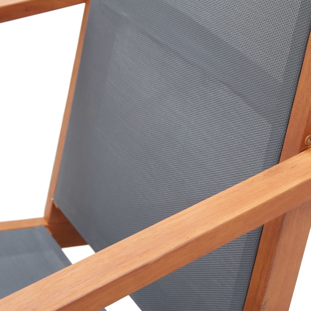 Loungestoel massief eucalyptushout en textileen grijs is nu te koop bij PeponiXL, paradijselijk wonen!