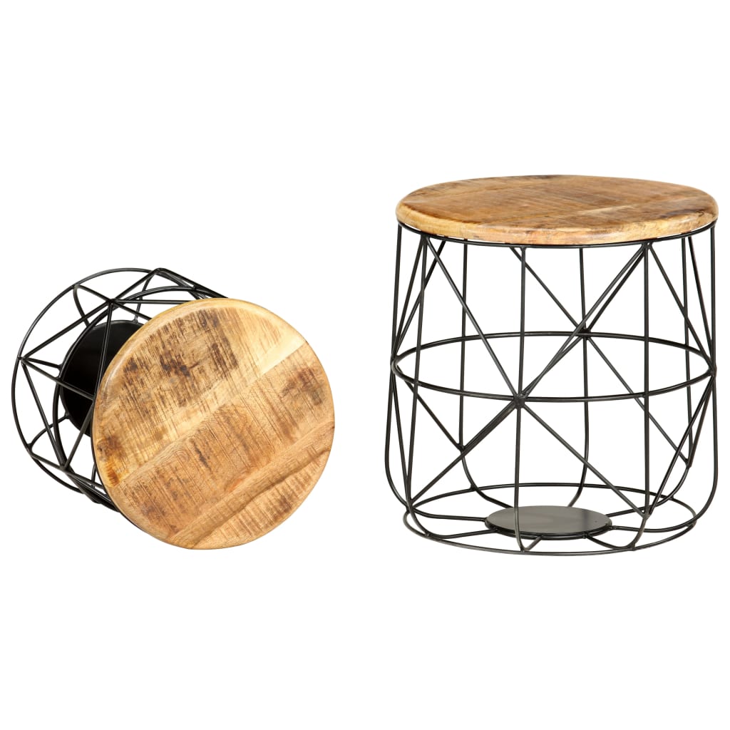 Salontafels 2 st massief mangohout is nu te koop bij PeponiXL, paradijselijk wonen!