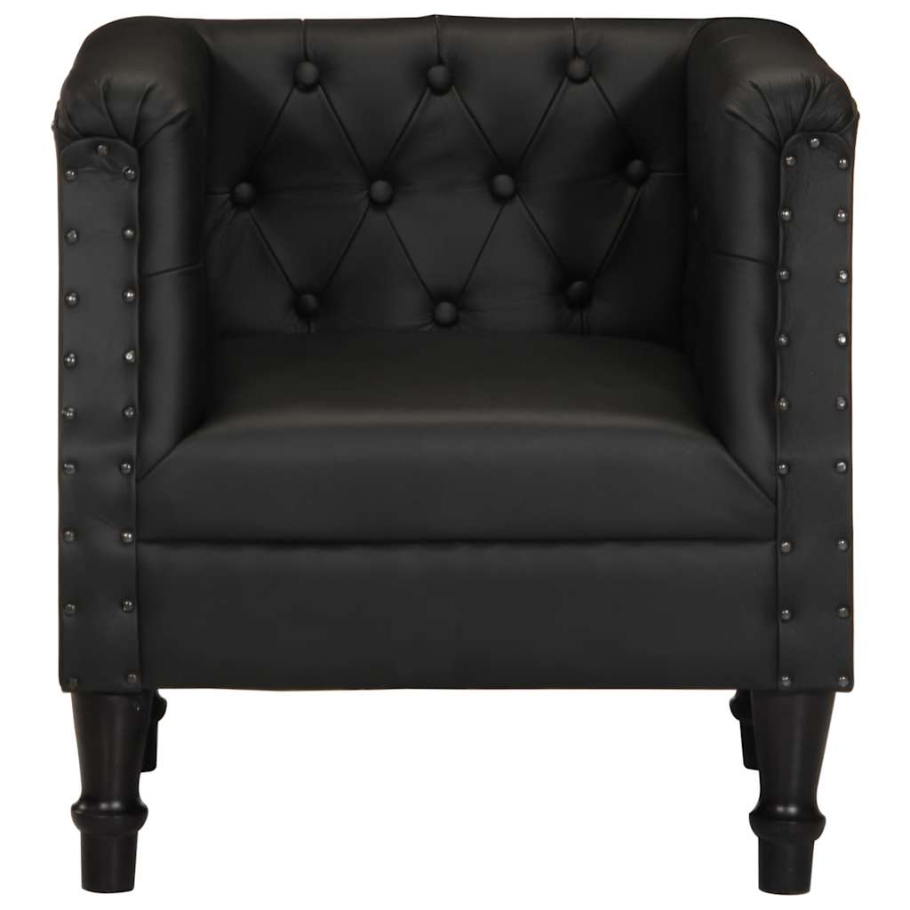 Fauteuil echt leer zwart is nu te koop bij PeponiXL, paradijselijk wonen!