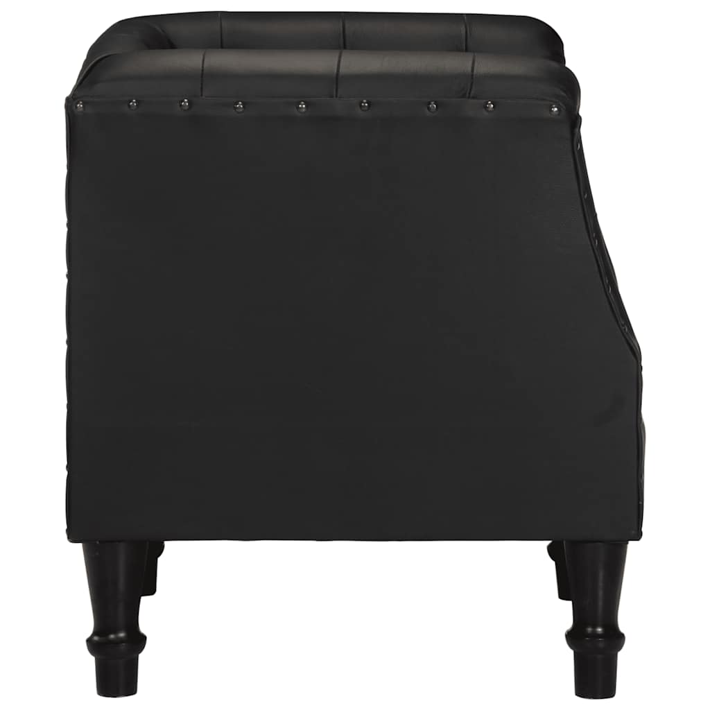 Fauteuil echt leer zwart is nu te koop bij PeponiXL, paradijselijk wonen!