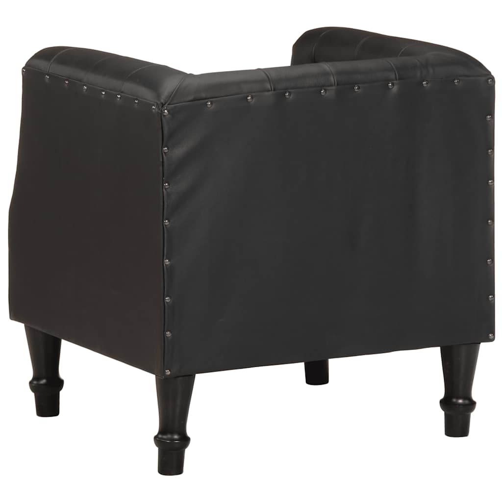 Fauteuil echt leer zwart is nu te koop bij PeponiXL, paradijselijk wonen!