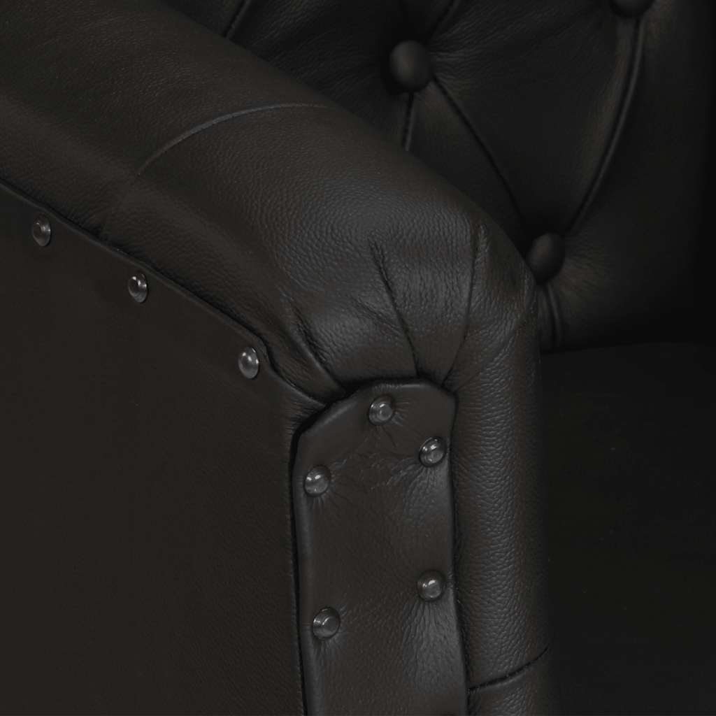 Fauteuil echt leer zwart is nu te koop bij PeponiXL, paradijselijk wonen!
