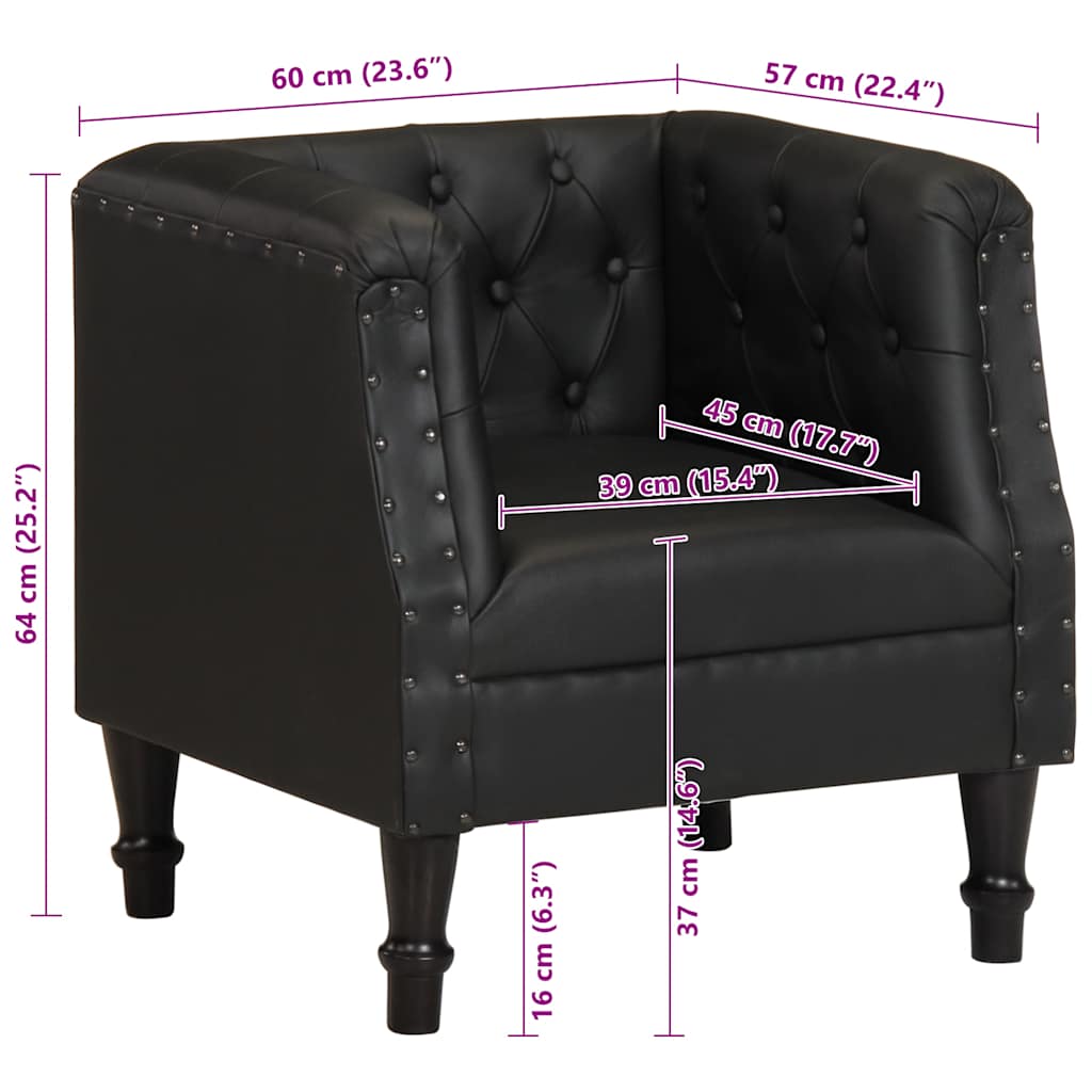 Fauteuil echt leer zwart is nu te koop bij PeponiXL, paradijselijk wonen!