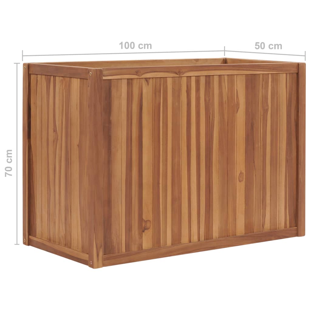Plantenbak verhoogd 100x50x70 cm massief teakhout is nu te koop bij PeponiXL, paradijselijk wonen!