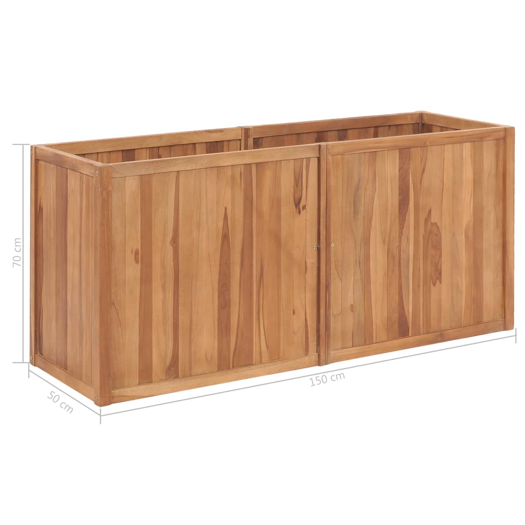 Plantenbak verhoogd 150x50x70 cm massief teakhout is nu te koop bij PeponiXL, paradijselijk wonen!