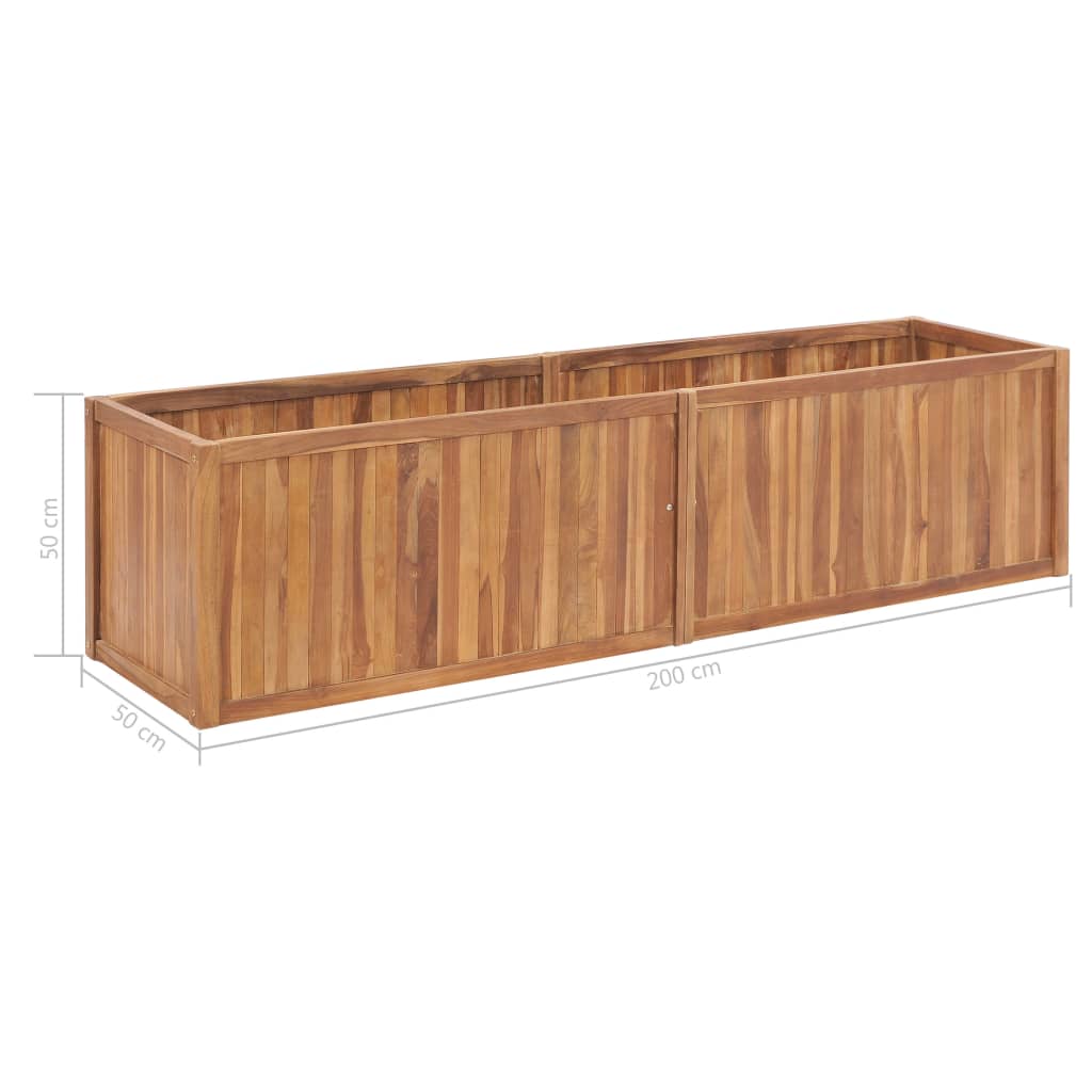 Plantenbak verhoogd 200x50x50 cm massief teakhout is nu te koop bij PeponiXL, paradijselijk wonen!