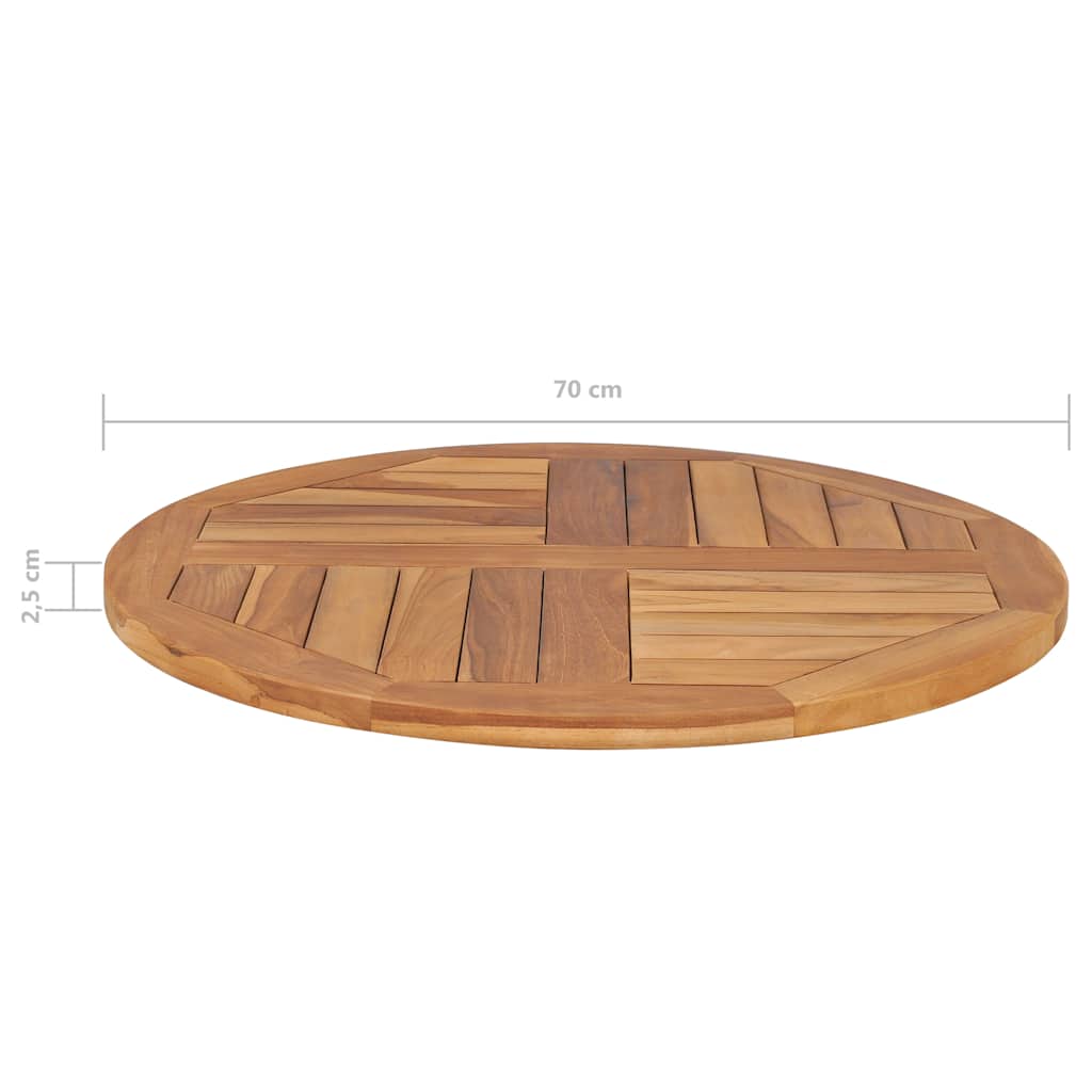 Tafelblad rond 2,5 cm 70 cm massief teakhout is nu te koop bij PeponiXL, paradijselijk wonen!