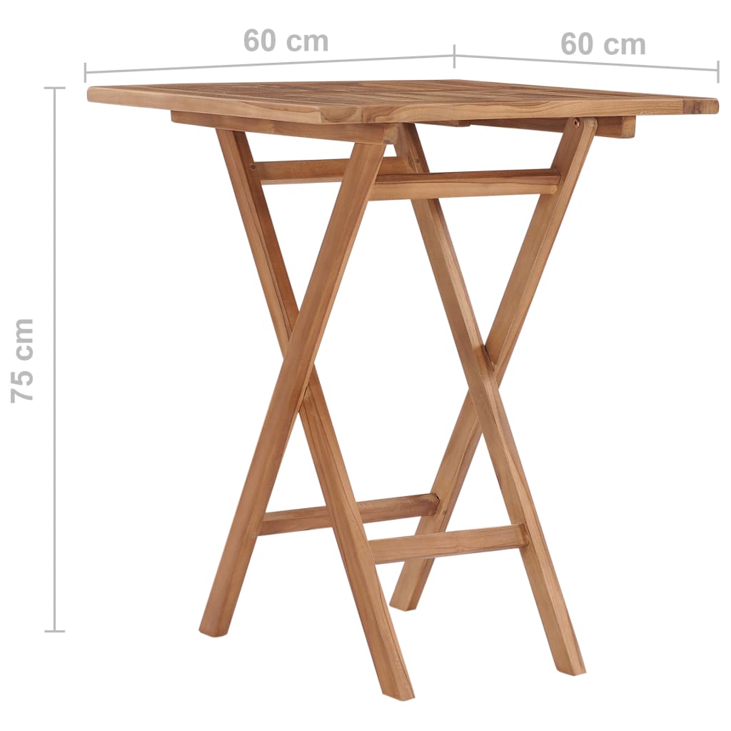 Tuintafel inklapbaar 60x60x75 cm massief teakhout is nu te koop bij PeponiXL, paradijselijk wonen!