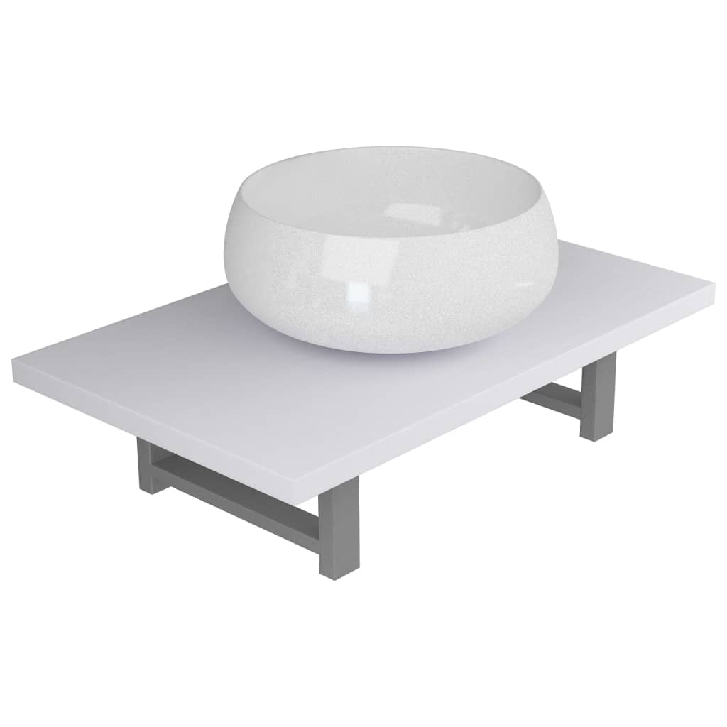 2-delige Badkamermeubelset keramiek wit is nu te koop bij PeponiXL, paradijselijk wonen!