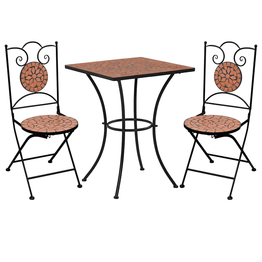3-delige Bistroset mozaïek keramische tegel terracottakleurig is nu te koop bij PeponiXL, paradijselijk wonen!
