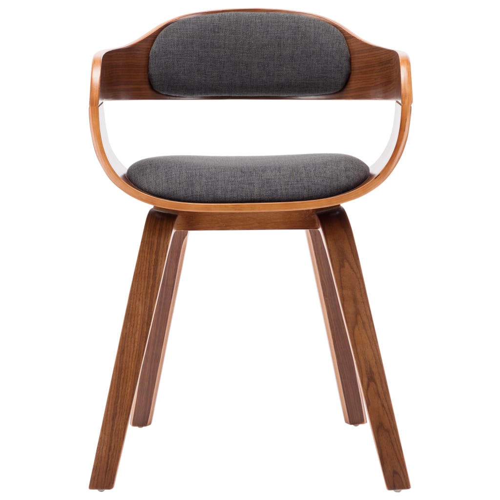 Eetkamerstoelen 4 st stof en gebogen hout donkergrijs is nu te koop bij PeponiXL, paradijselijk wonen!
