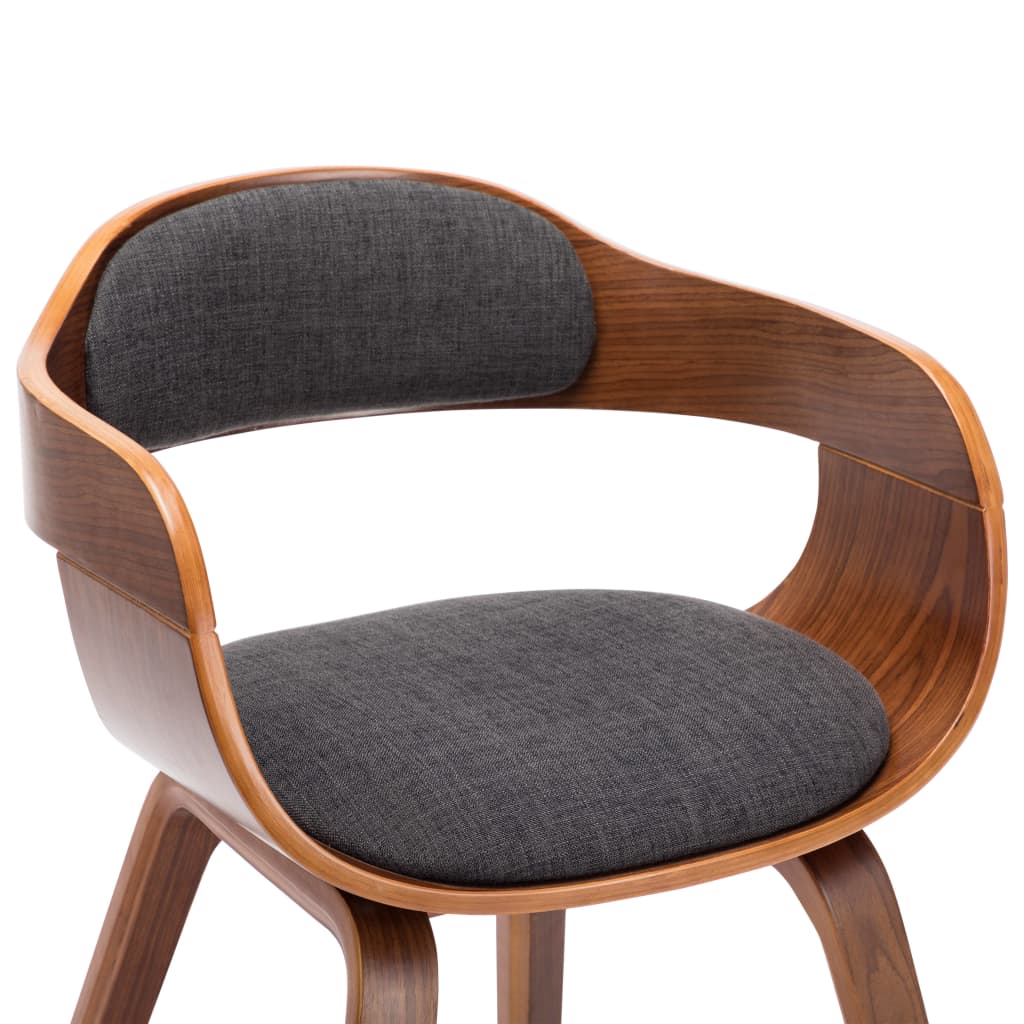 Eetkamerstoelen 4 st stof en gebogen hout donkergrijs is nu te koop bij PeponiXL, paradijselijk wonen!