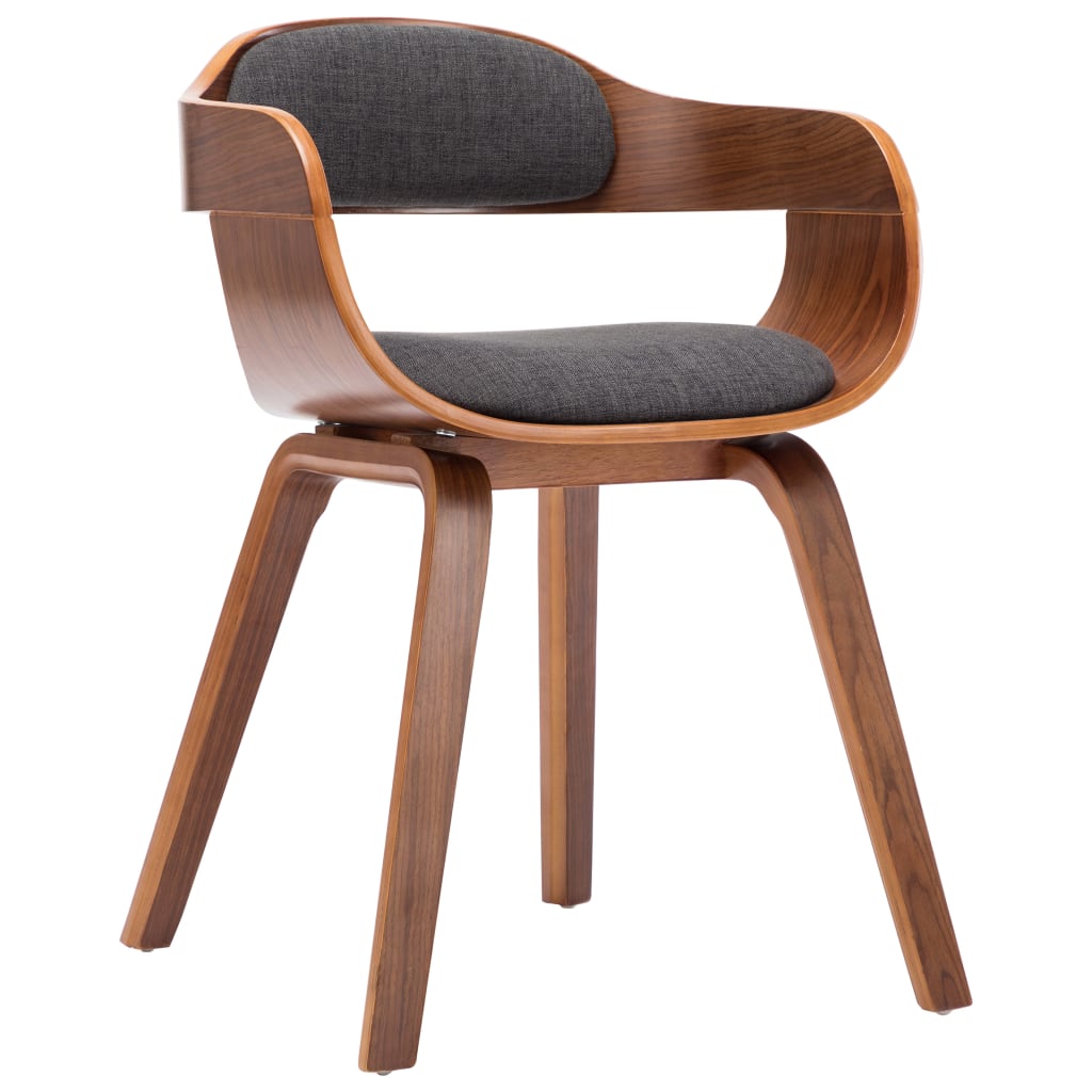 Eetkamerstoelen 6 st stof en gebogen hout donkergrijs is nu te koop bij PeponiXL, paradijselijk wonen!