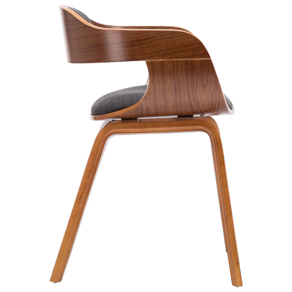 Eetkamerstoelen 6 st stof en gebogen hout donkergrijs is nu te koop bij PeponiXL, paradijselijk wonen!