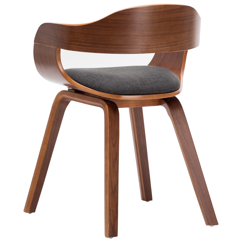 Eetkamerstoelen 6 st stof en gebogen hout donkergrijs is nu te koop bij PeponiXL, paradijselijk wonen!