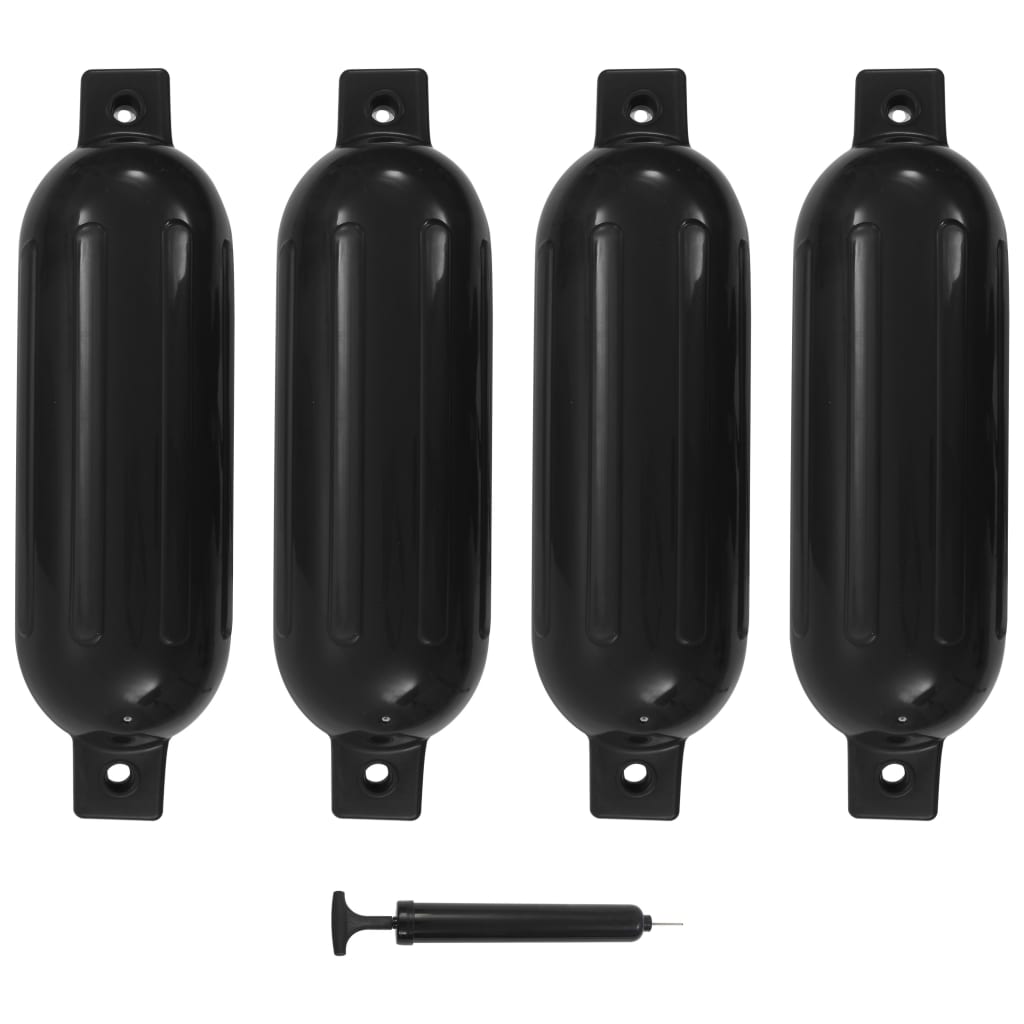 Bootstootkussens 4 st 51x14 cm PVC zwart is nu te koop bij PeponiXL, paradijselijk wonen!