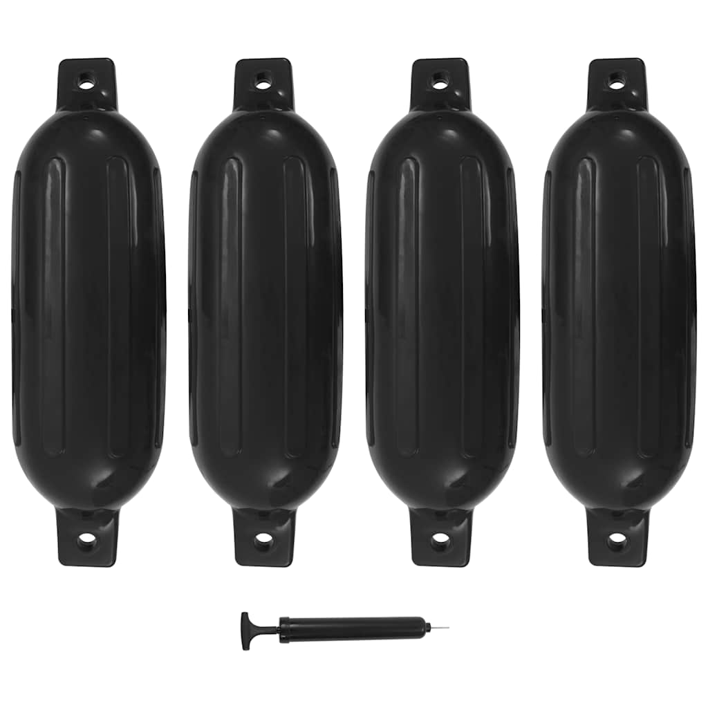 Bootstootkussens 4 st 58,5x16,5 cm PVC zwart is nu te koop bij PeponiXL, paradijselijk wonen!