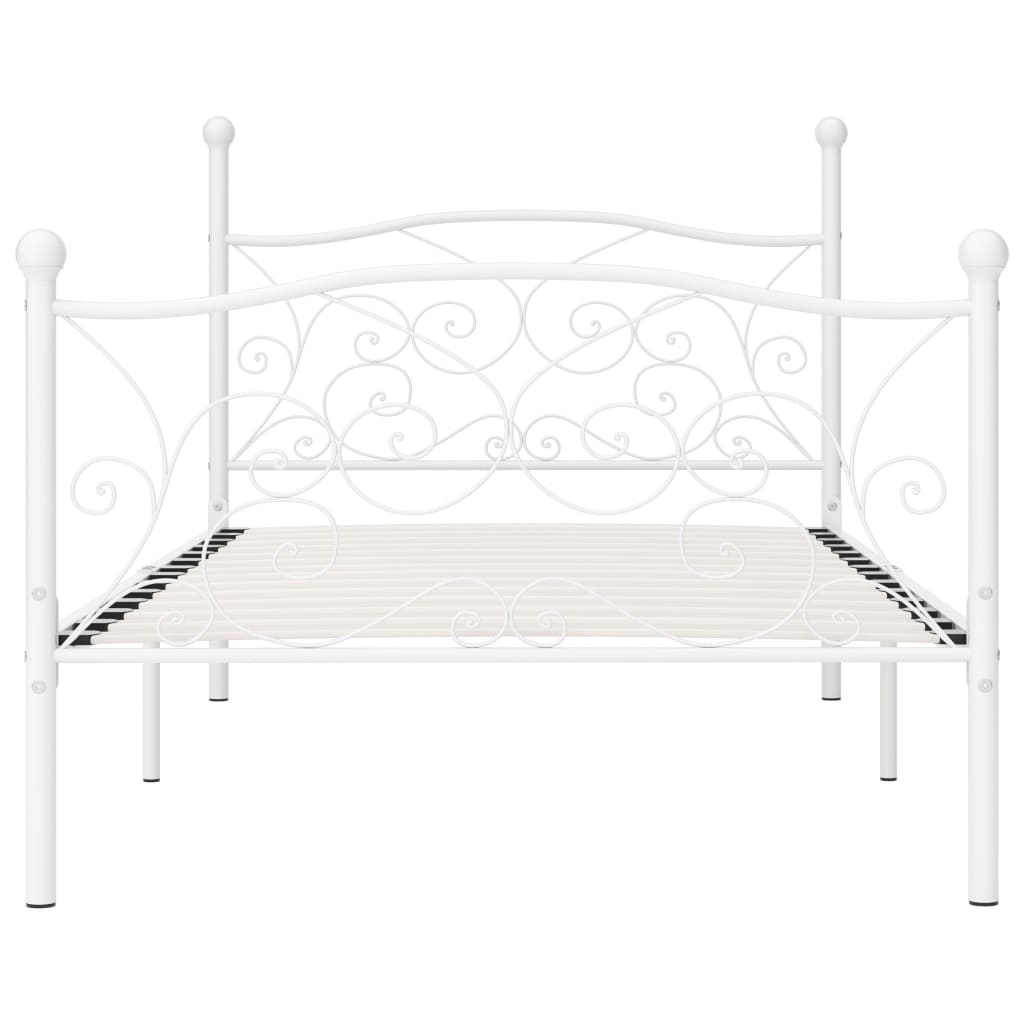 Bedframe met lattenbodem metaal wit 100x200 cm is nu te koop bij PeponiXL, paradijselijk wonen!