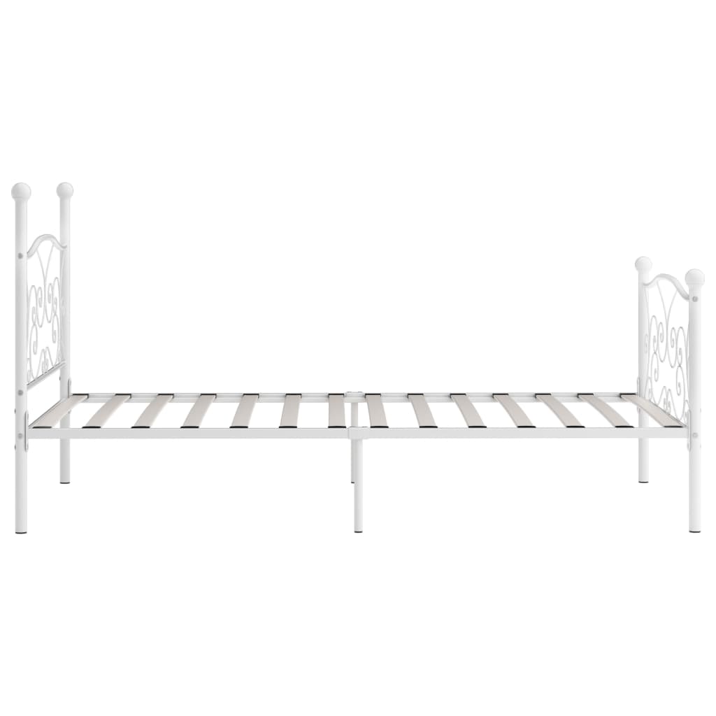 Bedframe met lattenbodem metaal wit 100x200 cm is nu te koop bij PeponiXL, paradijselijk wonen!