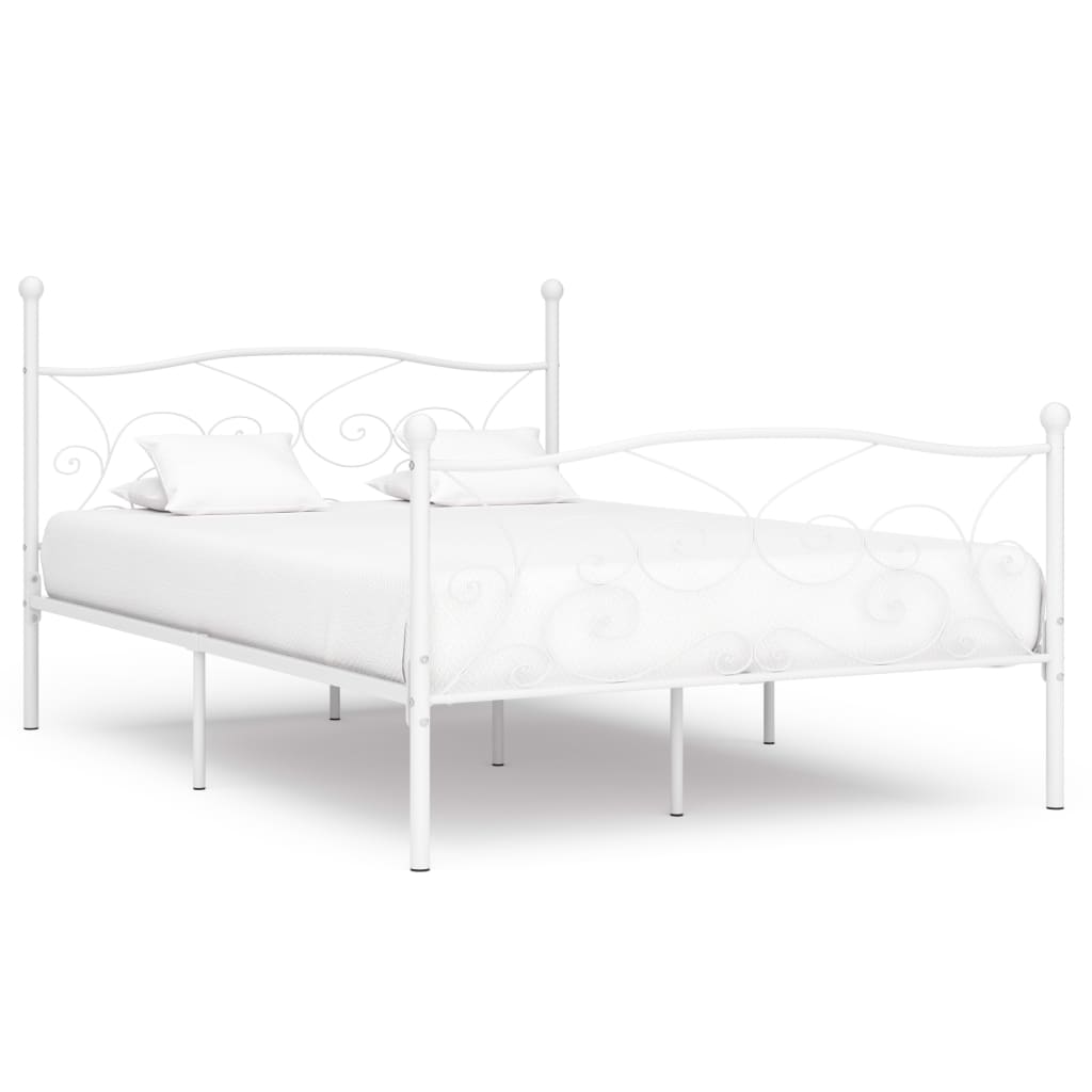 Bedframe met lattenbodem metaal wit 120x200 cm is nu te koop bij PeponiXL, paradijselijk wonen!