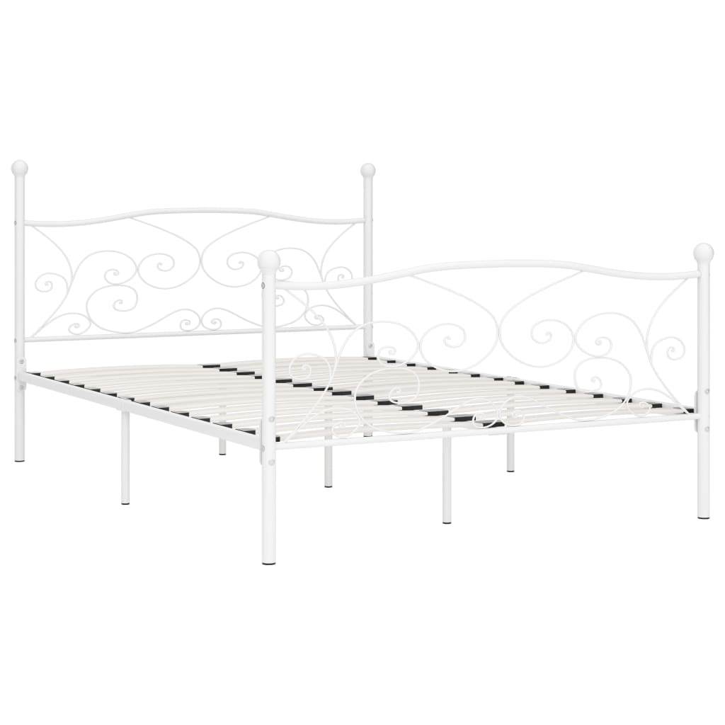 Bedframe met lattenbodem metaal wit 120x200 cm is nu te koop bij PeponiXL, paradijselijk wonen!