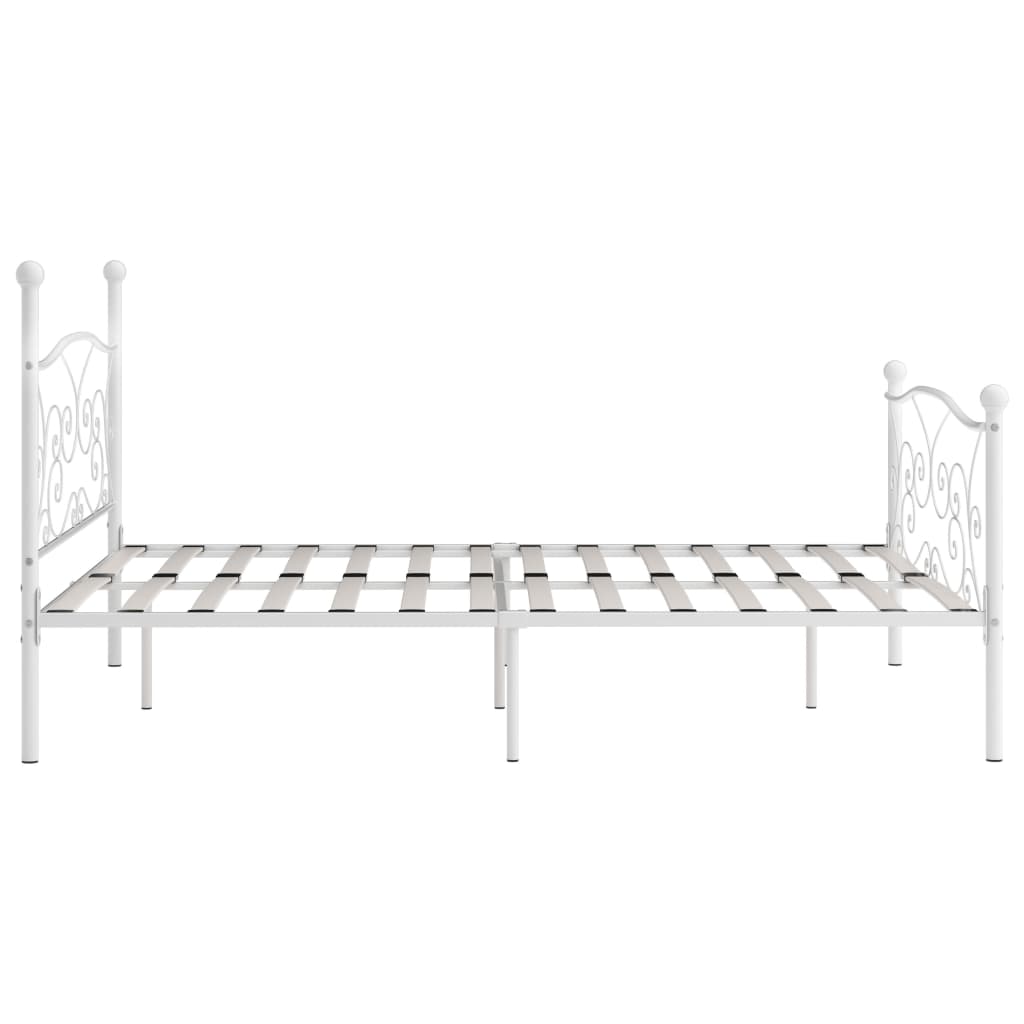 Bedframe met lattenbodem metaal wit 180x200 cm is nu te koop bij PeponiXL, paradijselijk wonen!