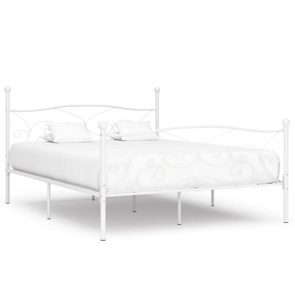 Bedframe met lattenbodem metaal wit 200x200 cm is nu te koop bij PeponiXL, paradijselijk wonen!