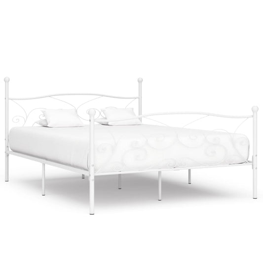 Bedframe met lattenbodem metaal wit 200x200 cm is nu te koop bij PeponiXL, paradijselijk wonen!