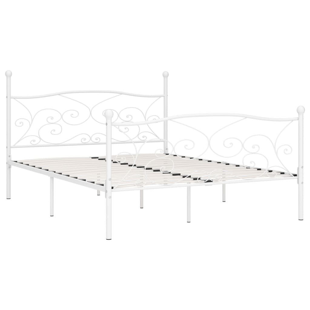 Bedframe met lattenbodem metaal wit 200x200 cm is nu te koop bij PeponiXL, paradijselijk wonen!