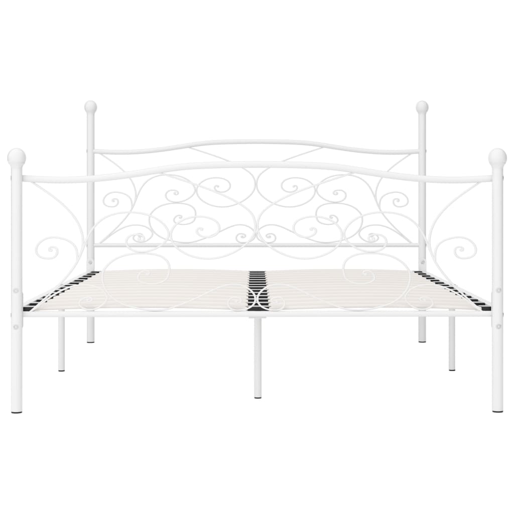 Bedframe met lattenbodem metaal wit 200x200 cm is nu te koop bij PeponiXL, paradijselijk wonen!