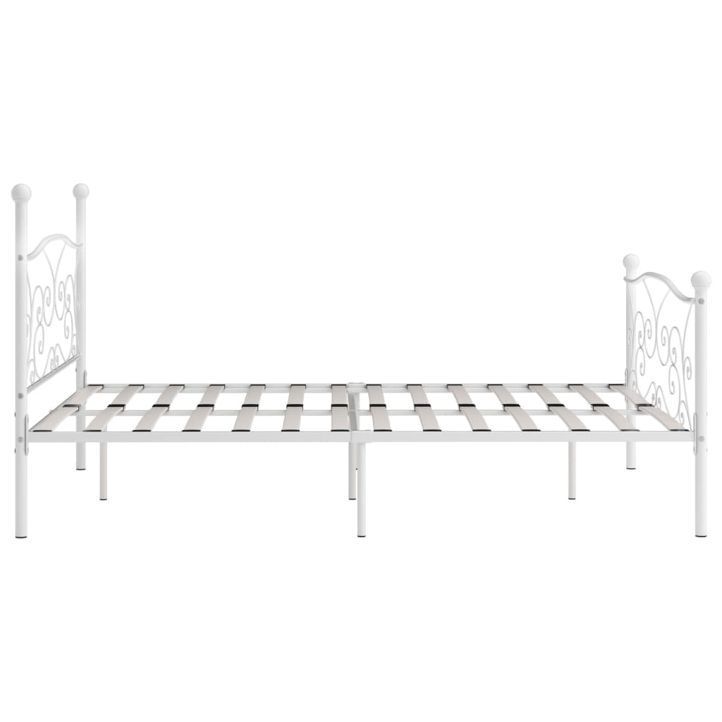 Bedframe met lattenbodem metaal wit 200x200 cm is nu te koop bij PeponiXL, paradijselijk wonen!